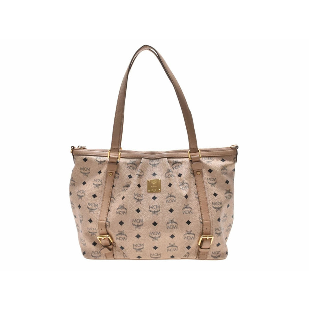 MCM tote bag leather beige strap